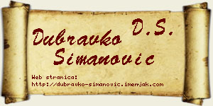 Dubravko Simanović vizit kartica